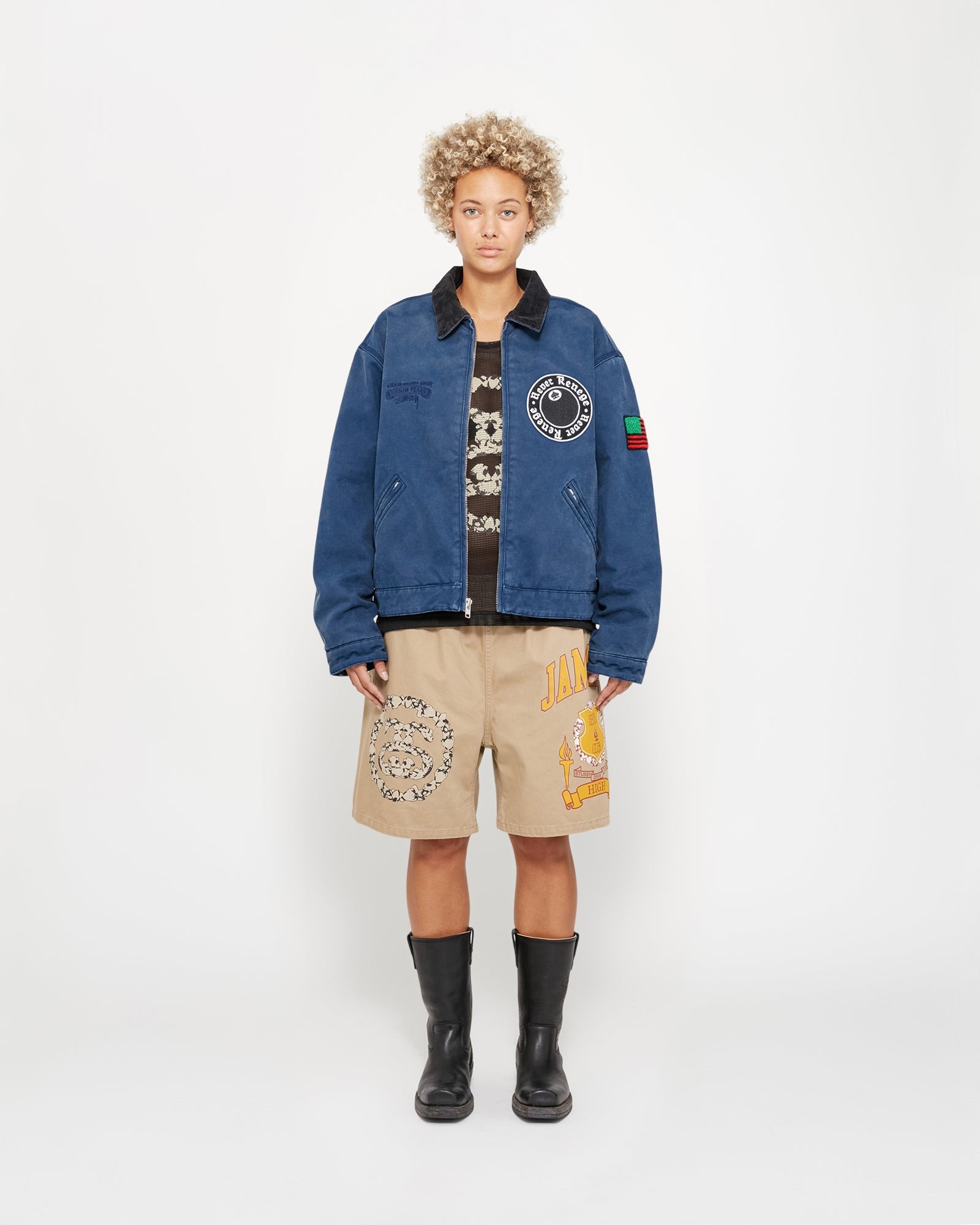 2025SS STÜSSY & DENIM TEARS Jamaica High Khaki Short 聯名