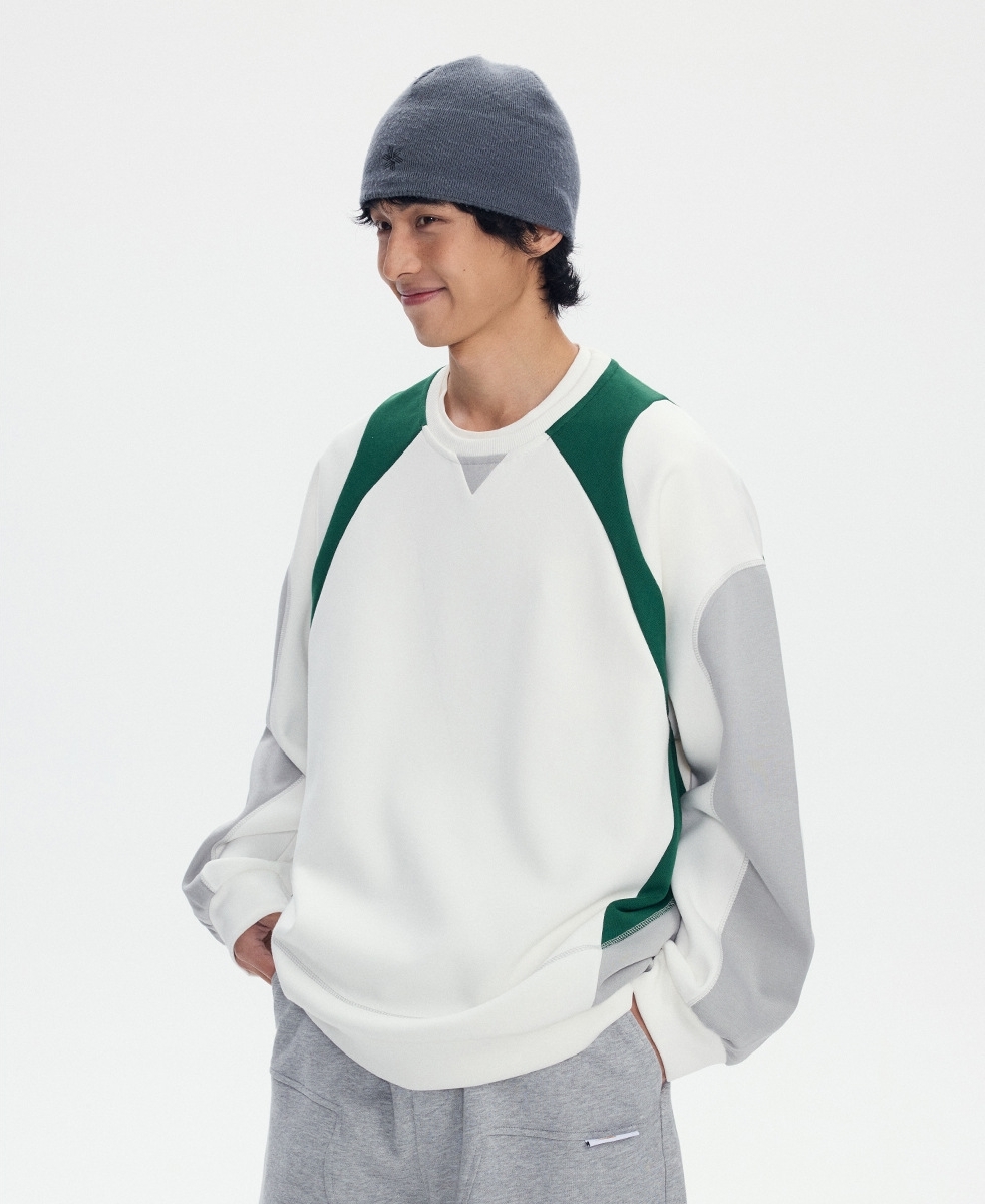 3M17 推薦!復古撞色拼接感上衣 一色