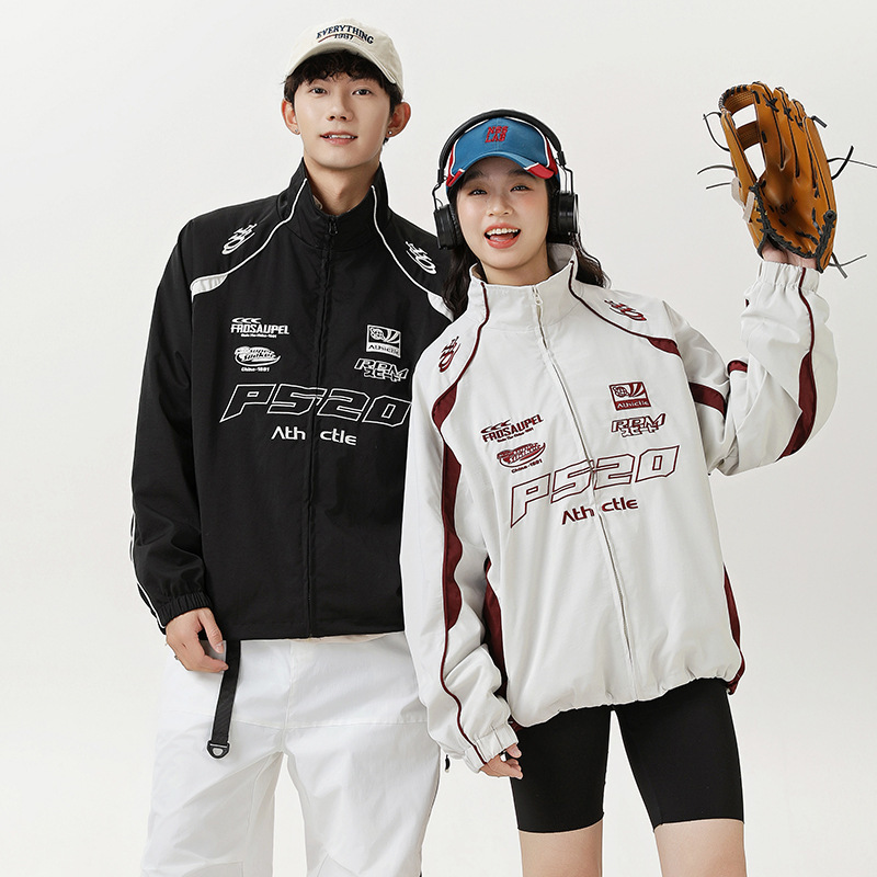 3M07 復古刺繡賽車風夾克外套 三色