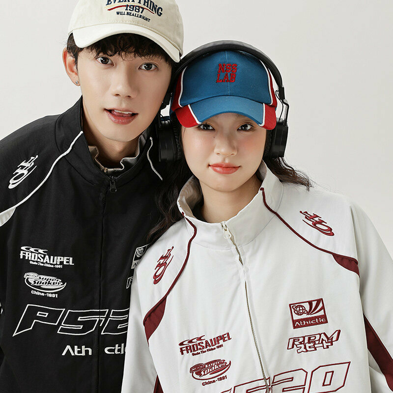 3M07 復古刺繡賽車風夾克外套 三色