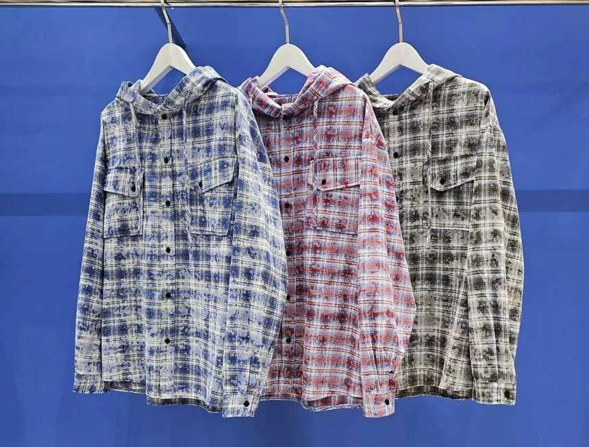 格仔連帽長袖恤衫外套 COVILL-167JK