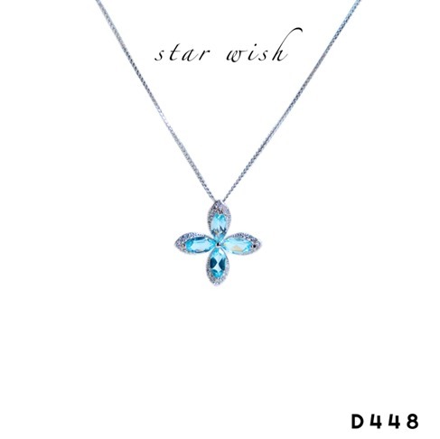 (D448) S925銀鑲 托帕石吊墜