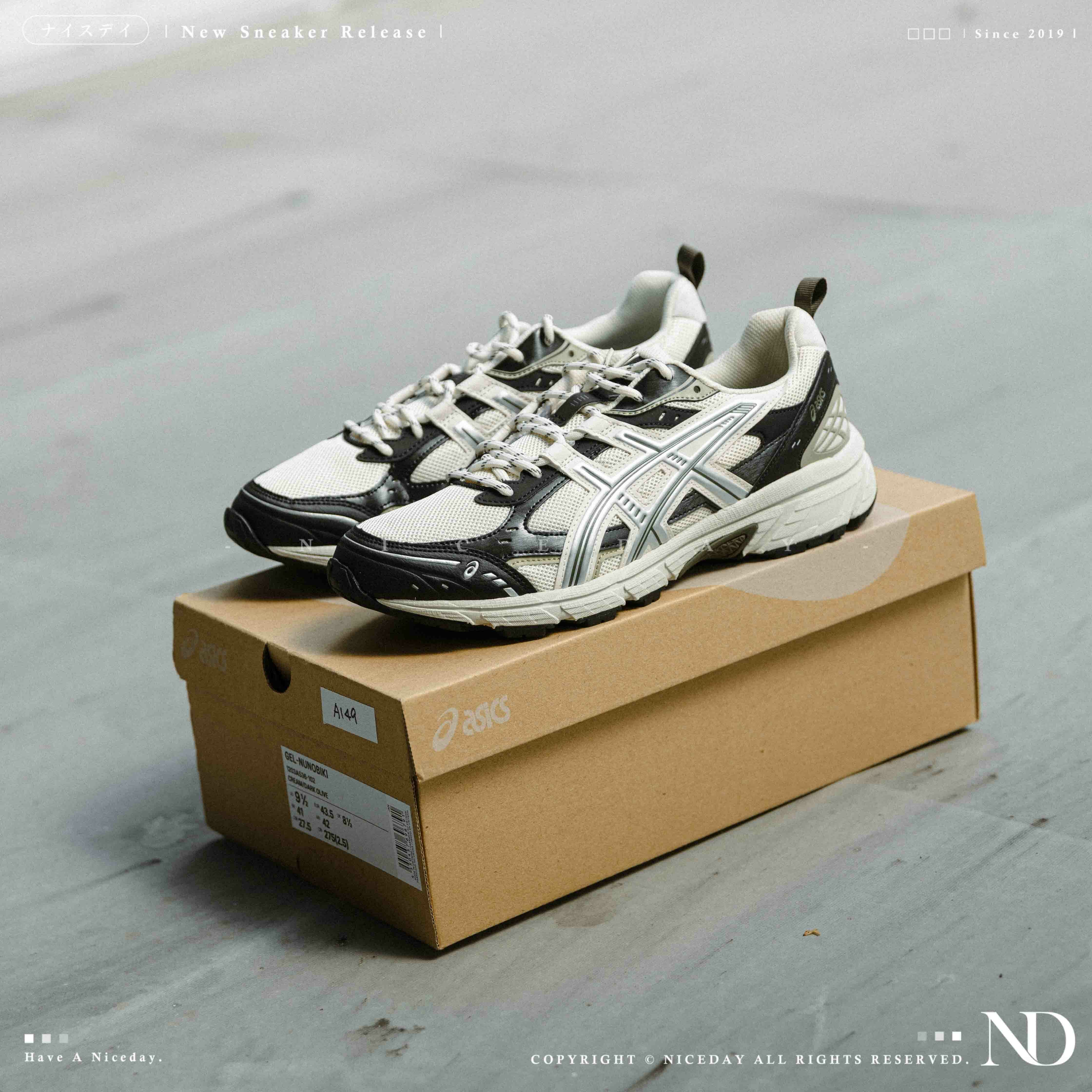 NICEDAY 現貨 ASICS GEL-Nunobiki 復古 橄欖 黑曜石 奶油 男女鞋 1203A536-102