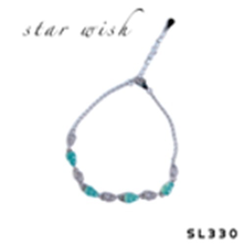 (SL330) S925銀鑲 藍水翡翠葫蘆手鏈