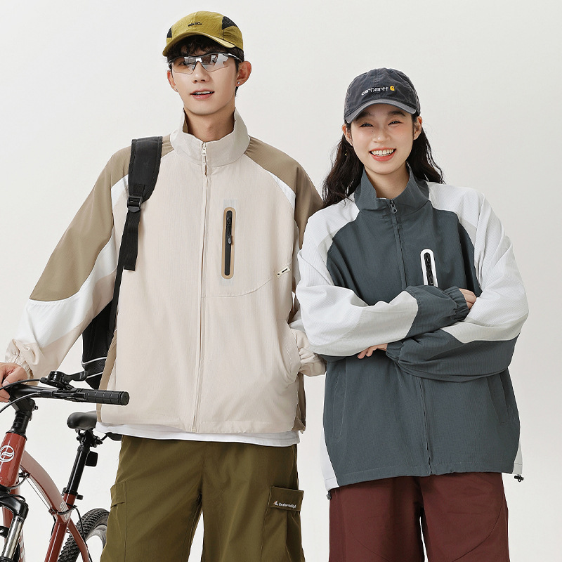 3M05 日系素色拚接夾克外套 兩色