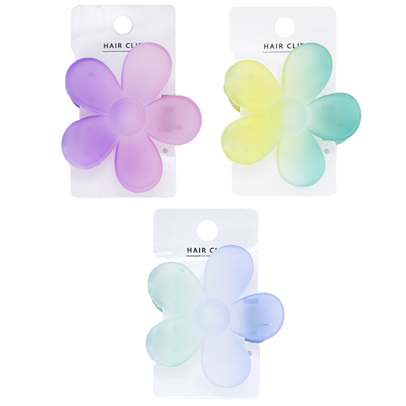 鯊魚夾/花卉 粉、紫、綠