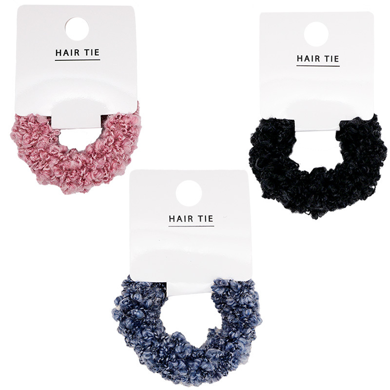 髮圈/毛絨 黑、藍、粉