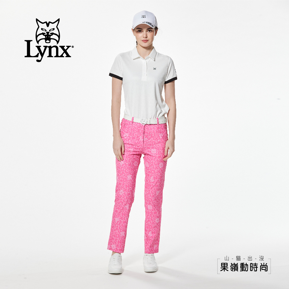 【Lynx Golf】四面彈性環保紗卡通風格印花窄管九分褲