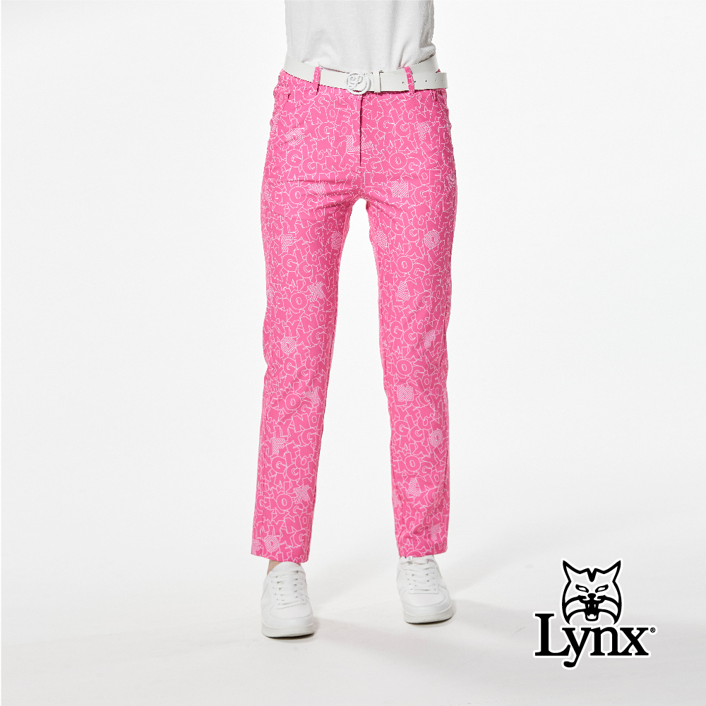 【Lynx Golf】四面彈性環保紗卡通風格印花窄管九分褲