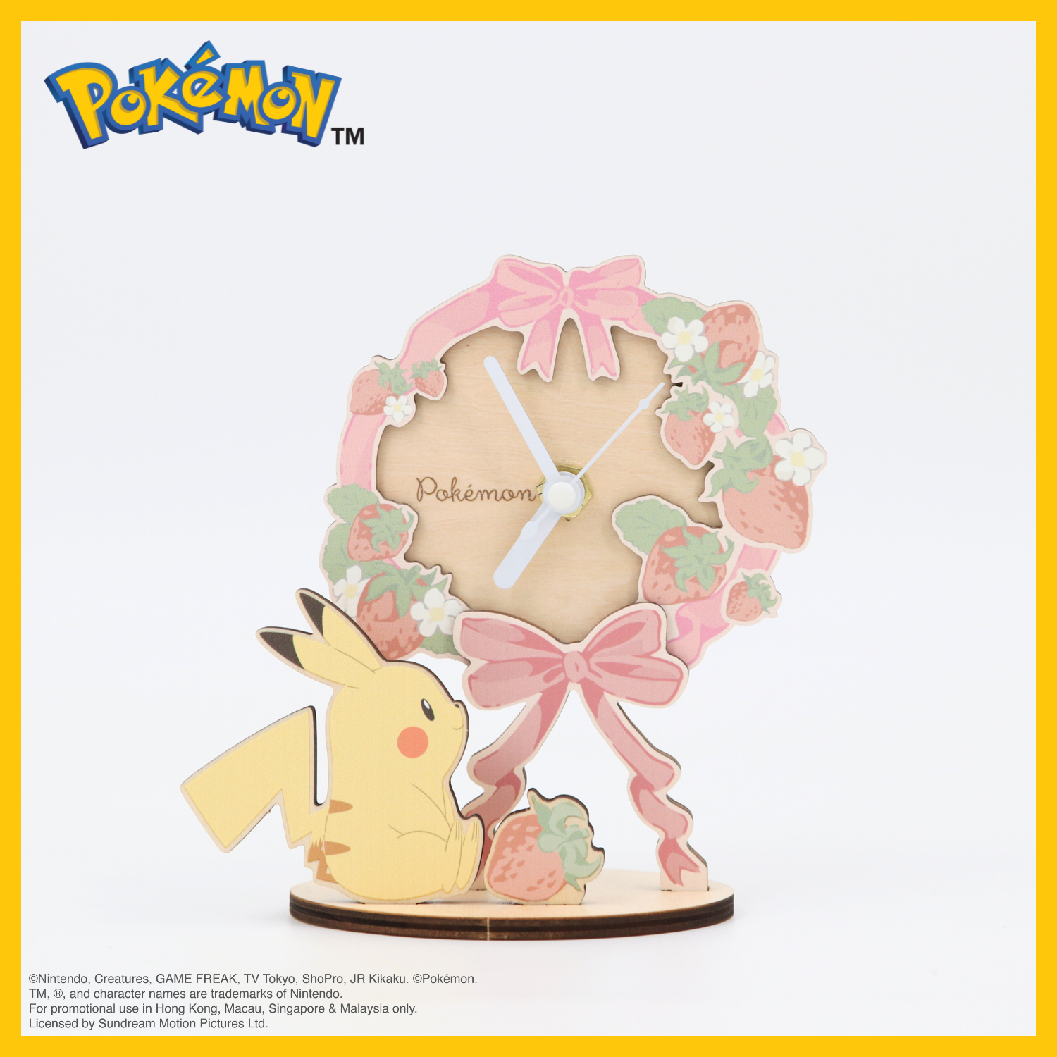 Pokémon Wooden Desk Clock - Ribbon