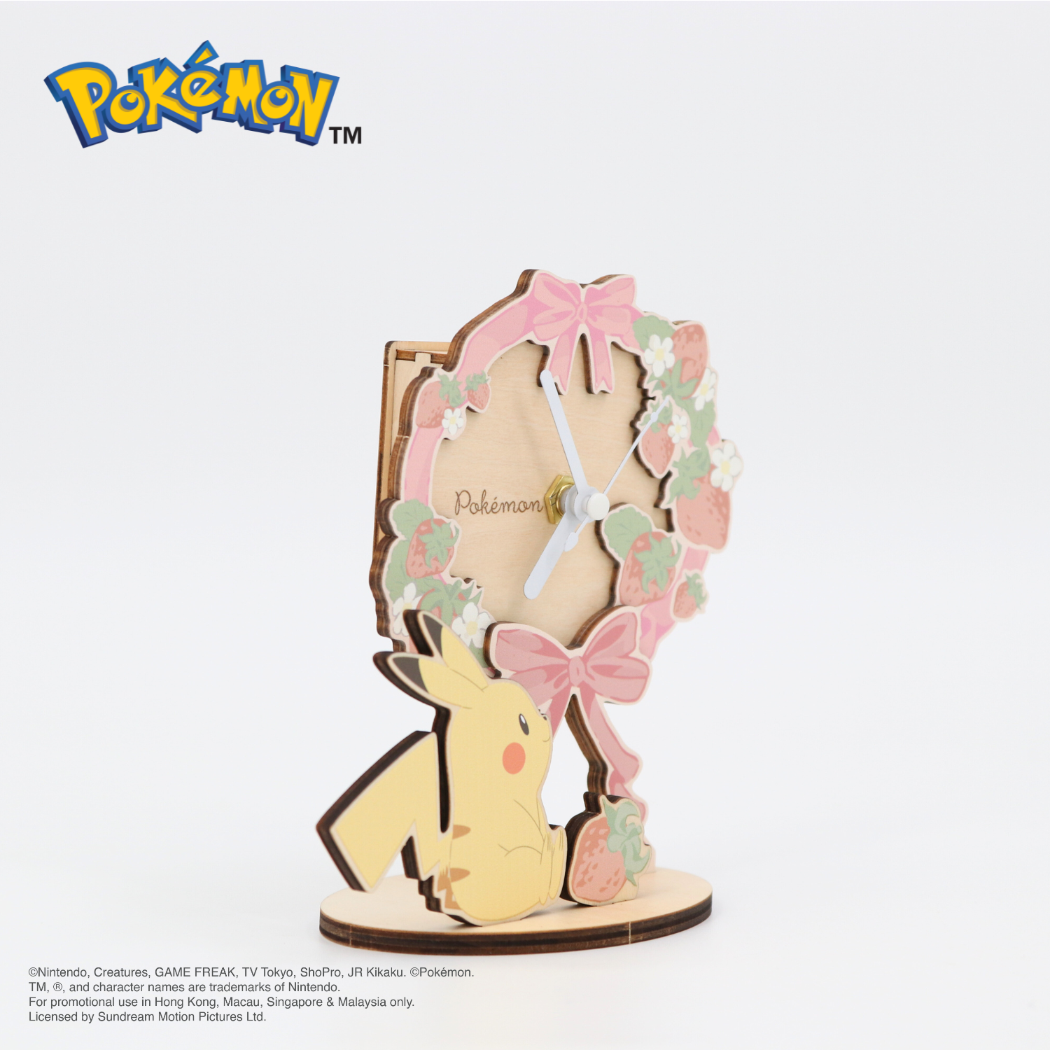 Pokémon Wooden Desk Clock - Ribbon