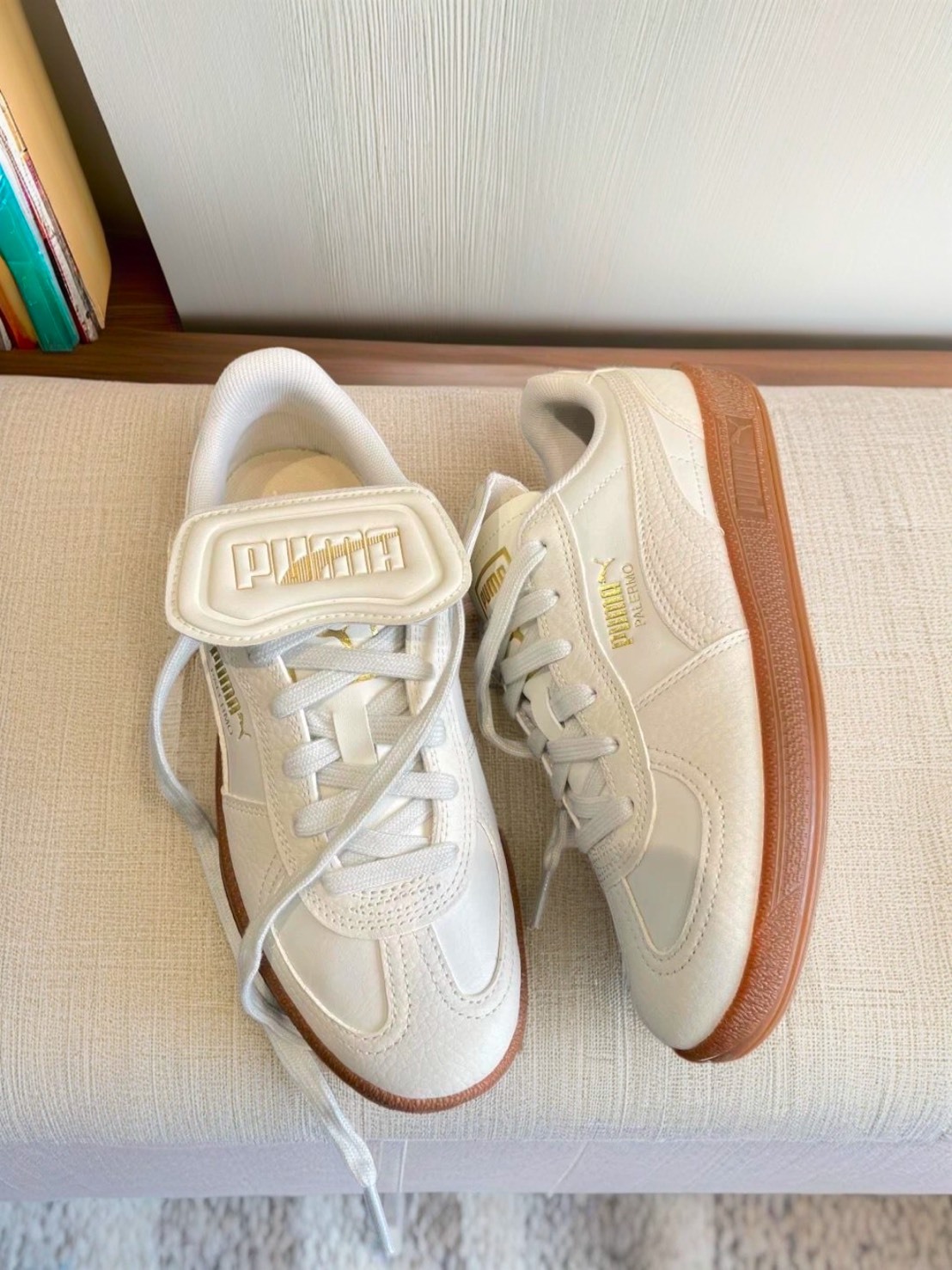PUMA PALERMO 米白焦糖 金標 蓬蓬鞋舌 401744-01
