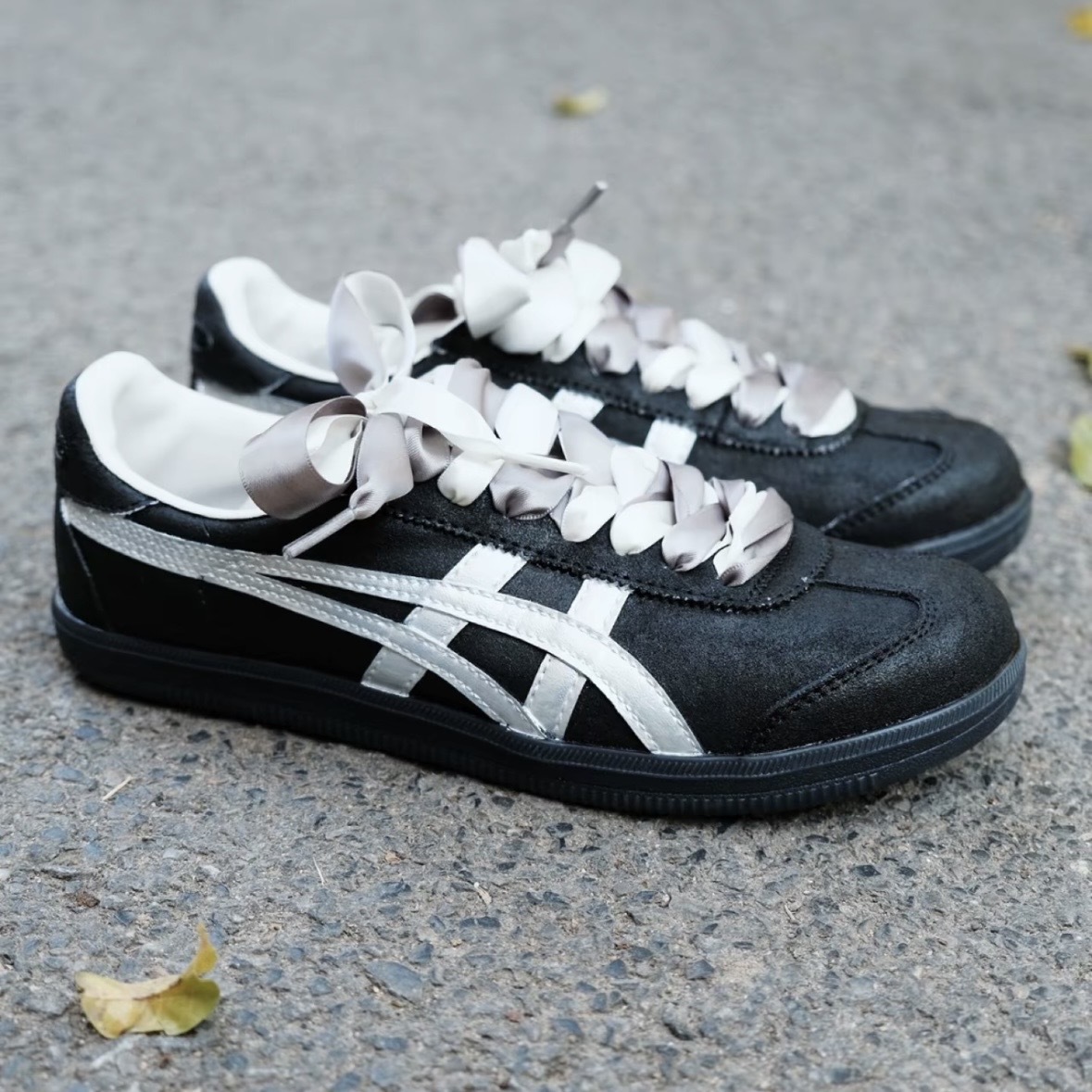 <訂製款✨>Onitsuka Tiger鬼塚虎 Tokuten  芭蕾緞帶 古典黑银灰🖤🩶 男女款