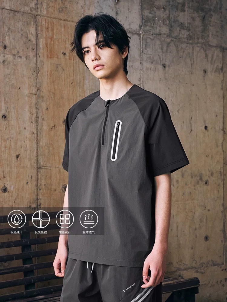 ENshadower隱蔽者 壓膠條口袋吸濕速乾圓領T卹