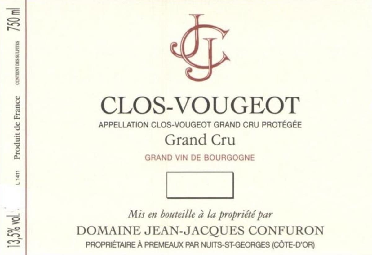 Jean Jacques Confuron Clos Vougeot Grand Cru 2022