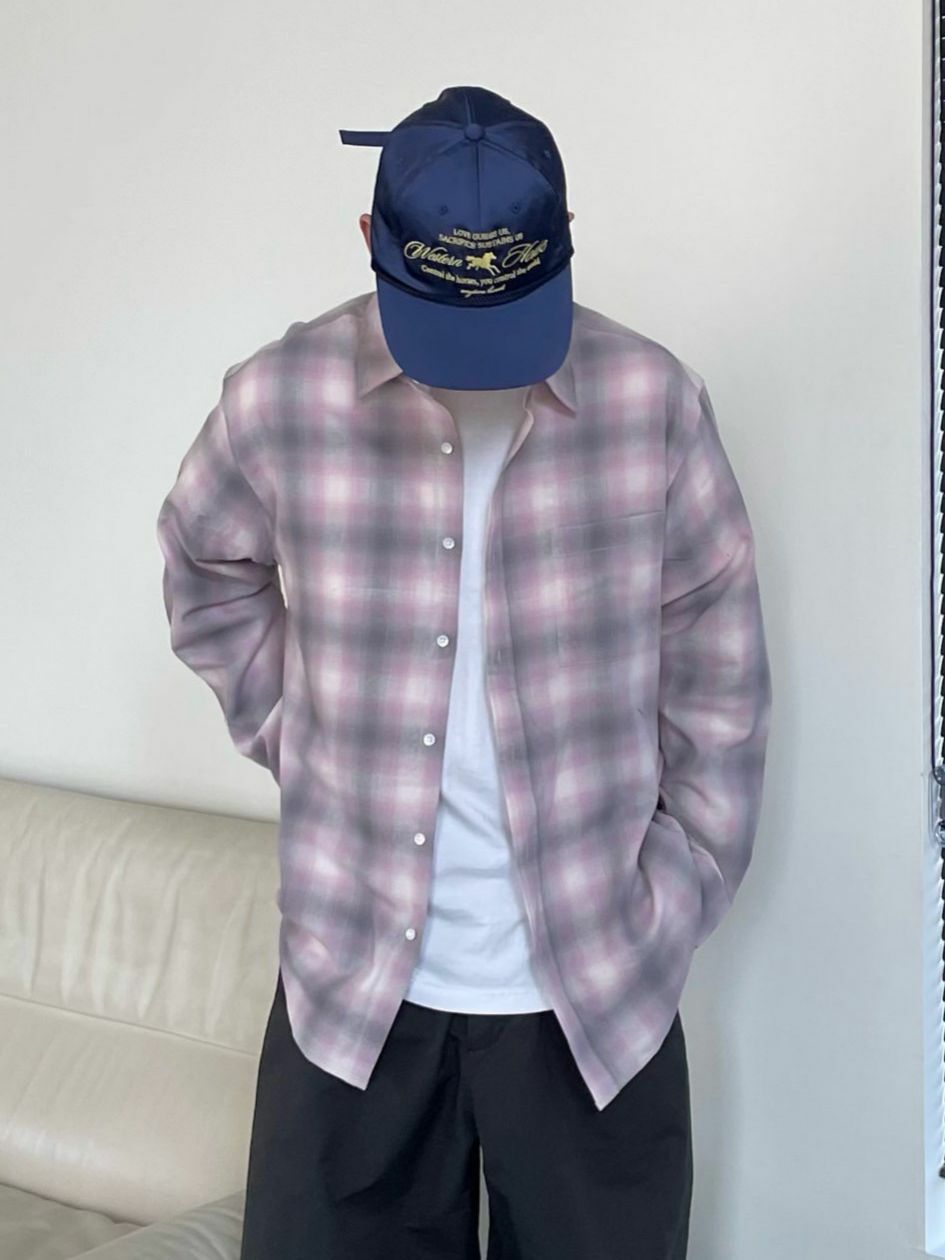 格仔長袖恤衫 OREO-102S