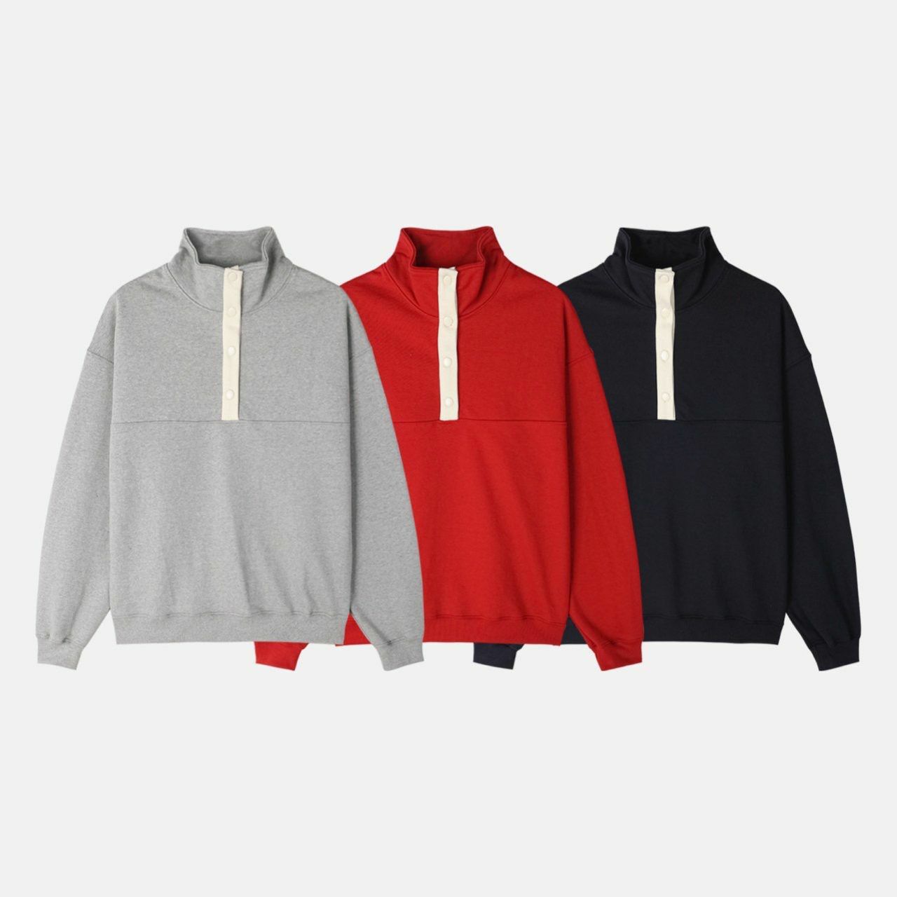 拼色高領半開胸衛衣 OREO-104T