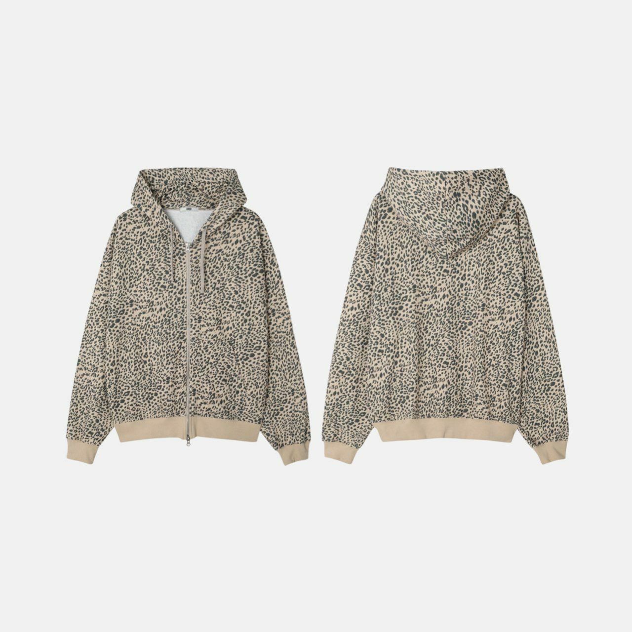 豹紋連帽拉鍊外套 OREO-103JK