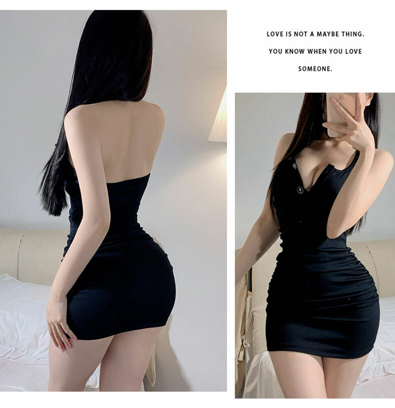 性感深V純慾睡裙|情趣內衣