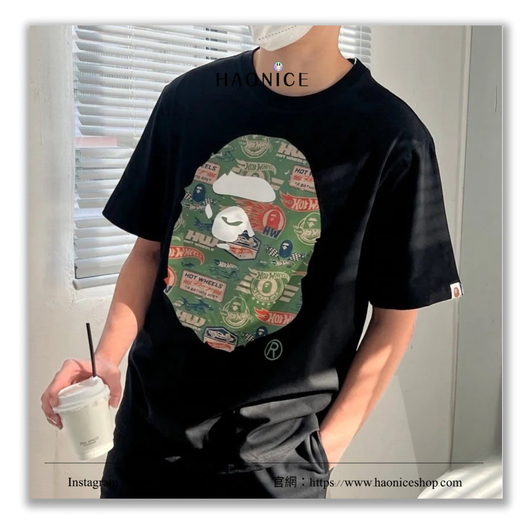 【HAO NICE 】香港經銷商🇭🇰100%日本🇯🇵正品 日本潮流BAPE X HOT WHEELS風火輪聯名 經典大猿人頭 百搭短T（XX323)