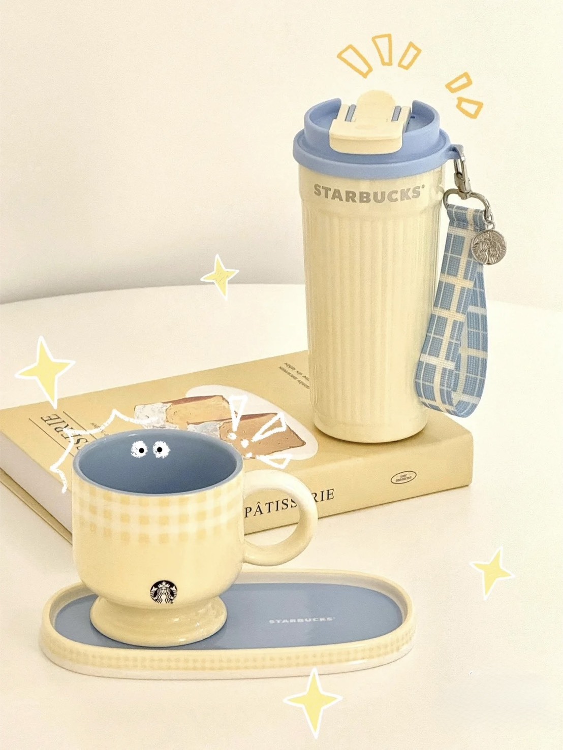 KTQ STORE ‧ STARBUCKS 星巴克 春日晴空系列 起司奶油黃 馬克杯 吸管杯 保溫杯 水杯 不鏽鋼