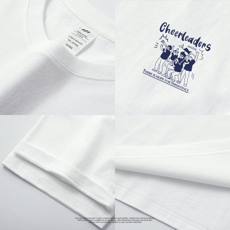 美式休閒簡約啦啦隊印花短TEE