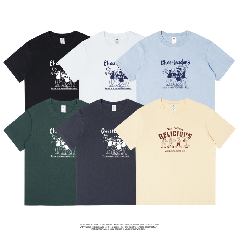 美式休閒簡約啦啦隊印花短TEE