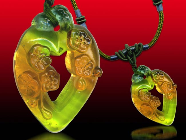 鹿港窯水晶琉璃|心花怒放項鍊 喜悅綻放幸福圓滿開運納福