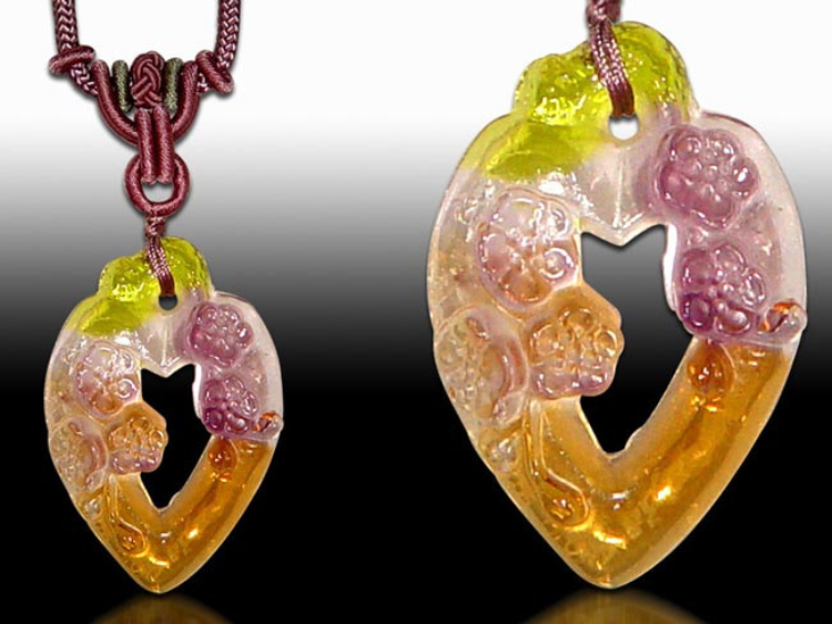 鹿港窯水晶琉璃|心花怒放項鍊 喜悅綻放幸福圓滿開運納福