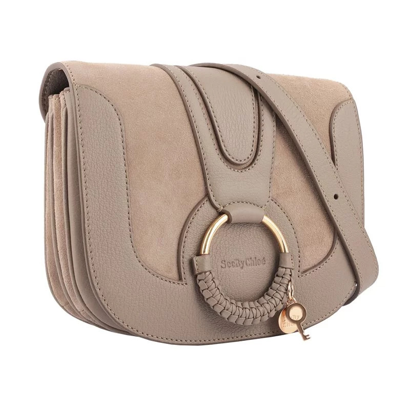 【See By Chloe】HANA bag 小型麂皮皮革斜背包(灰色)