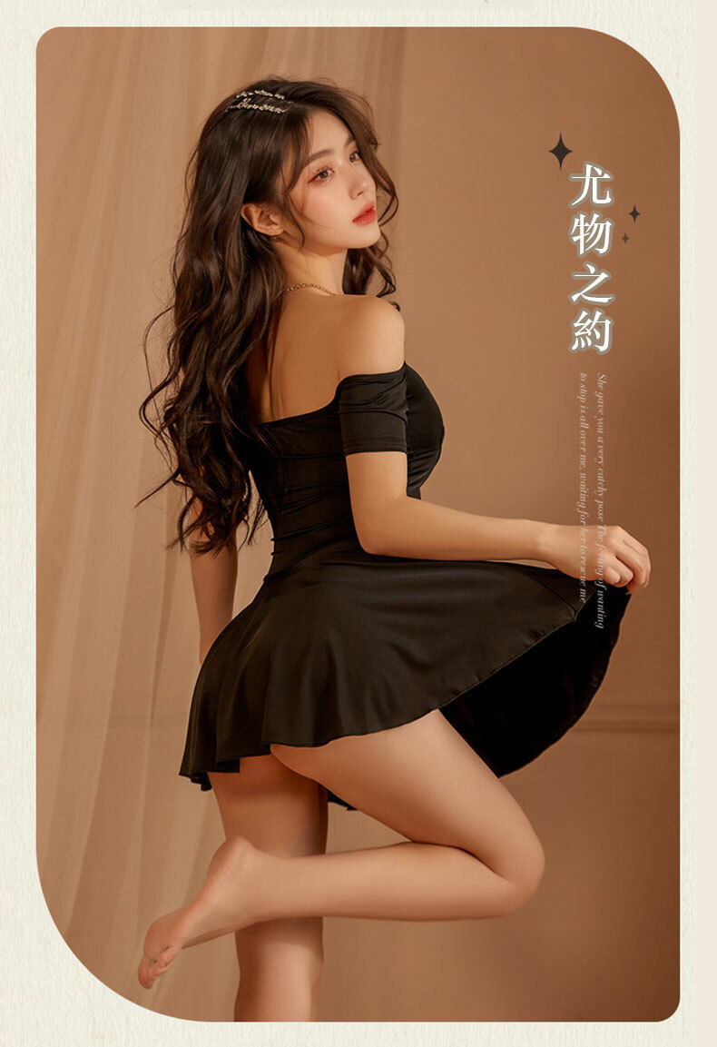 一字肩鏤空連衣裙｜性感情趣內衣