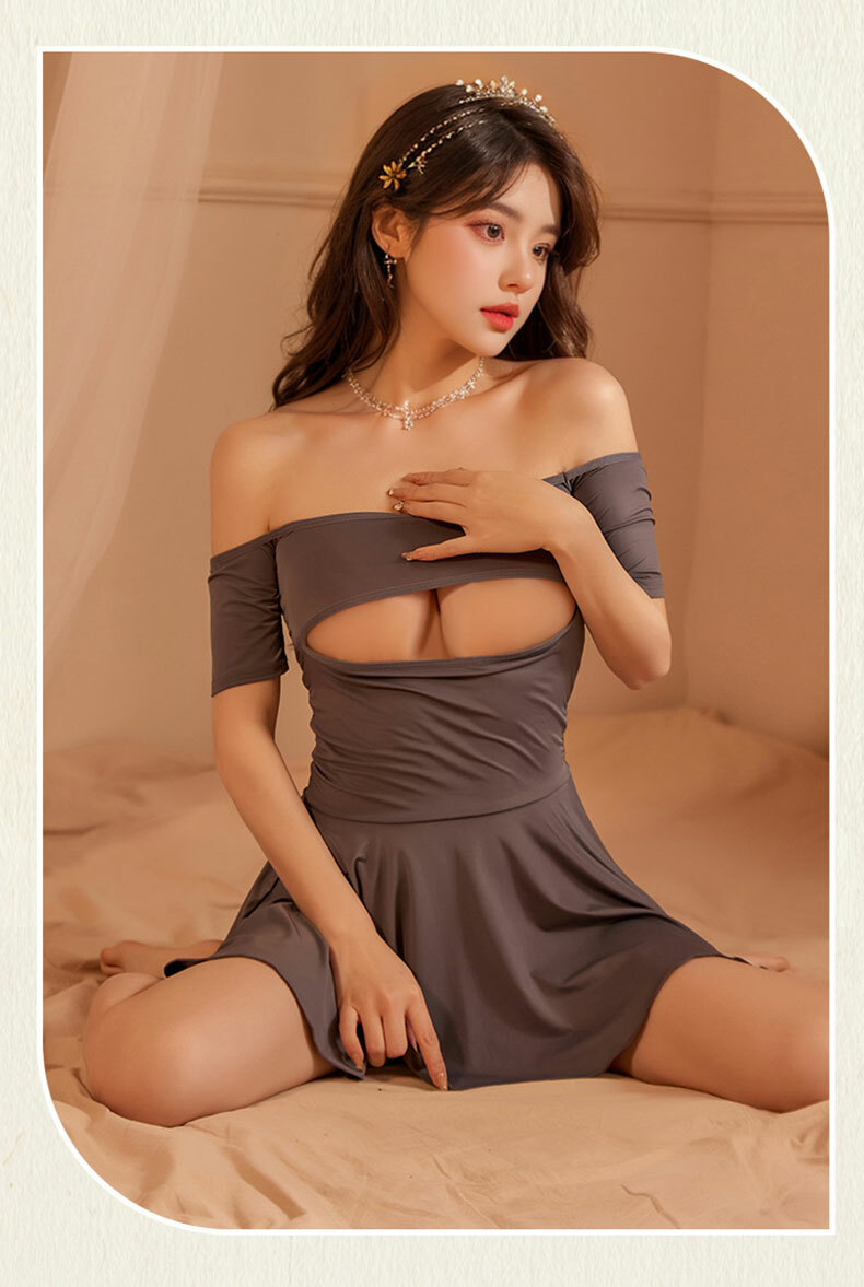 一字肩鏤空連衣裙｜性感情趣內衣