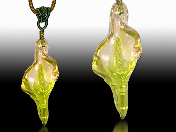 鹿港窯水晶琉璃｜海芋項鍊 純淨高雅幸福圓滿開運納福