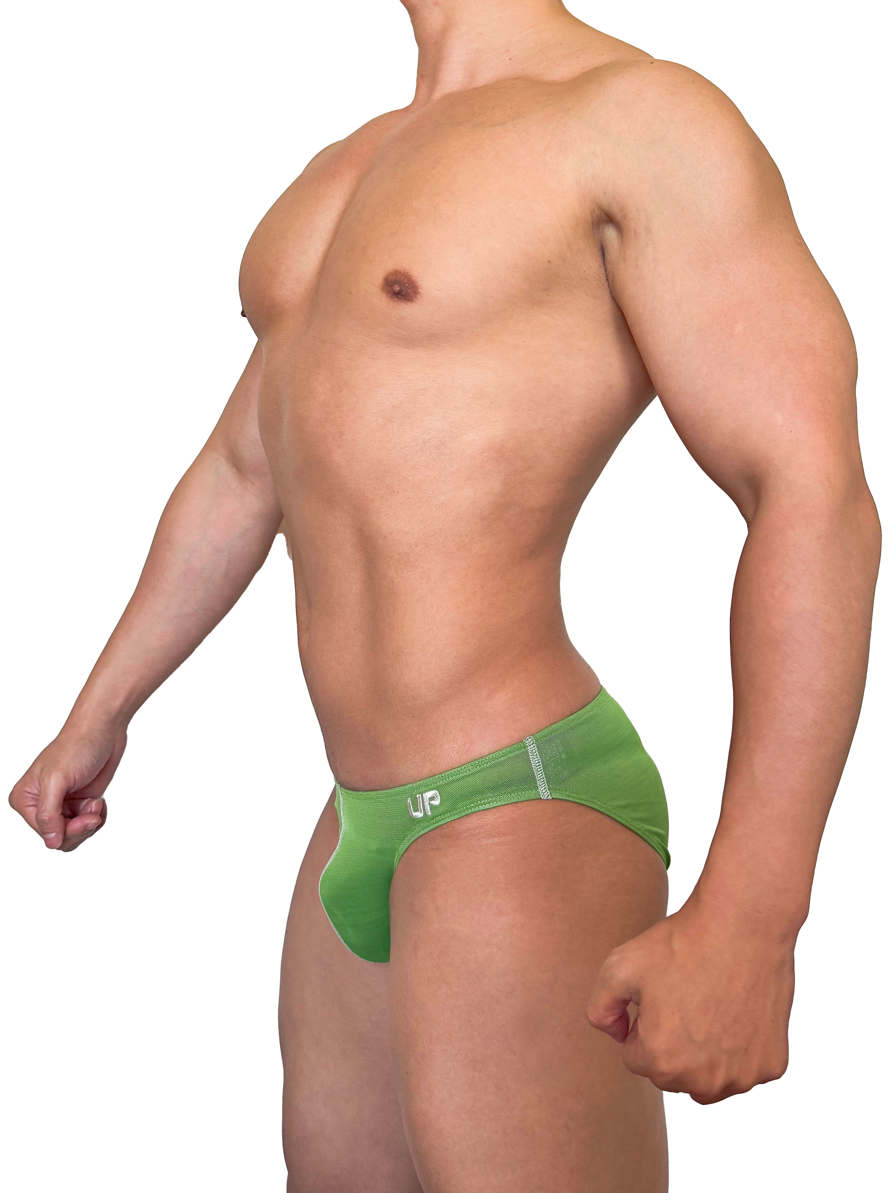 2025 全新色系 - Mesh UP Sport 低腰三角內褲 極透淺綠/白