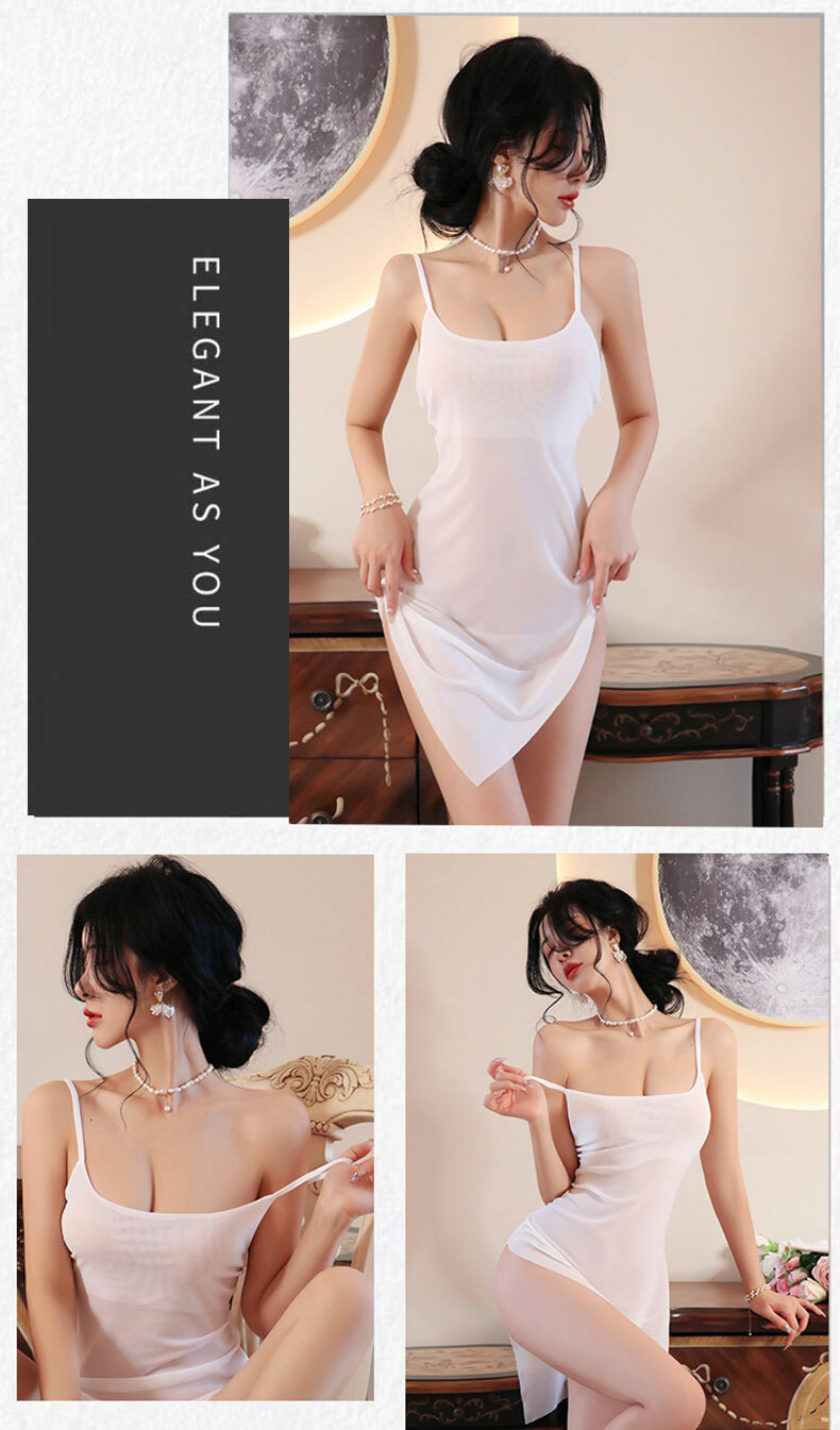 優雅透視開衩連衣裙｜性感情趣內衣