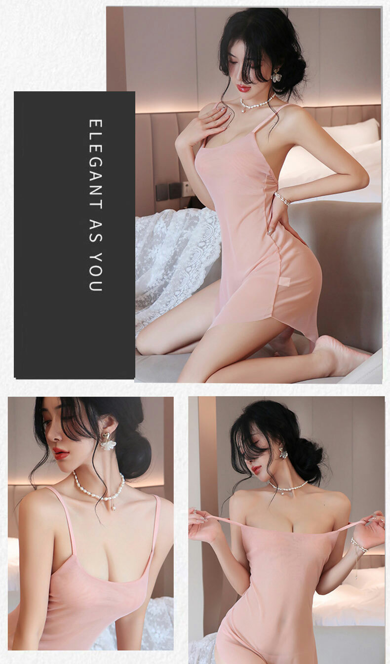 優雅透視開衩連衣裙｜性感情趣內衣