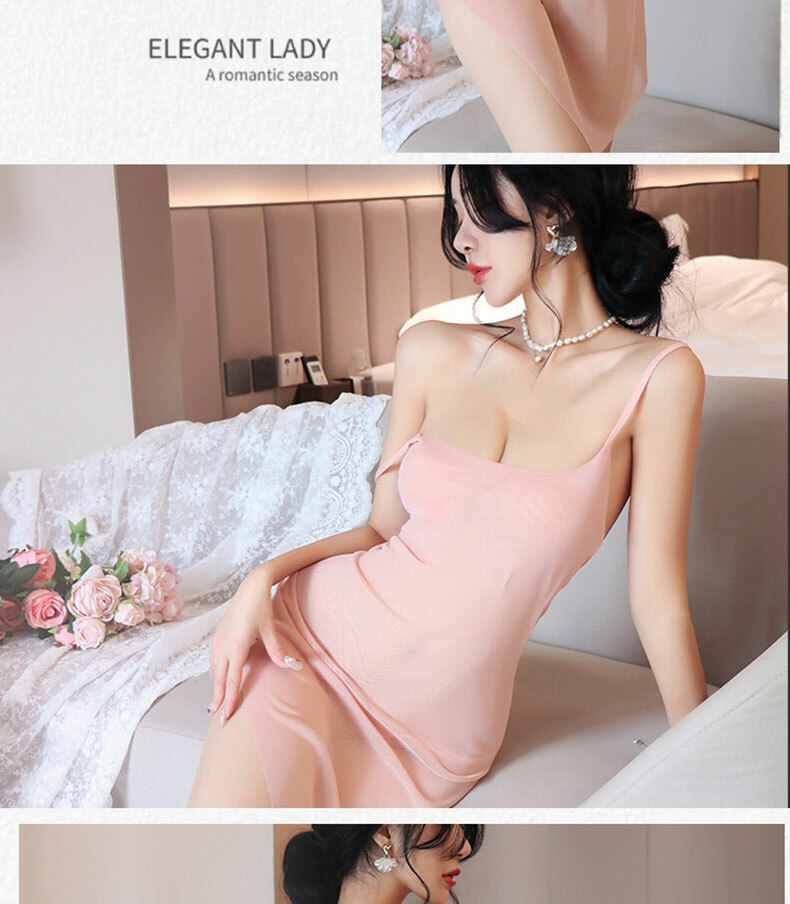 優雅透視開衩連衣裙｜性感情趣內衣