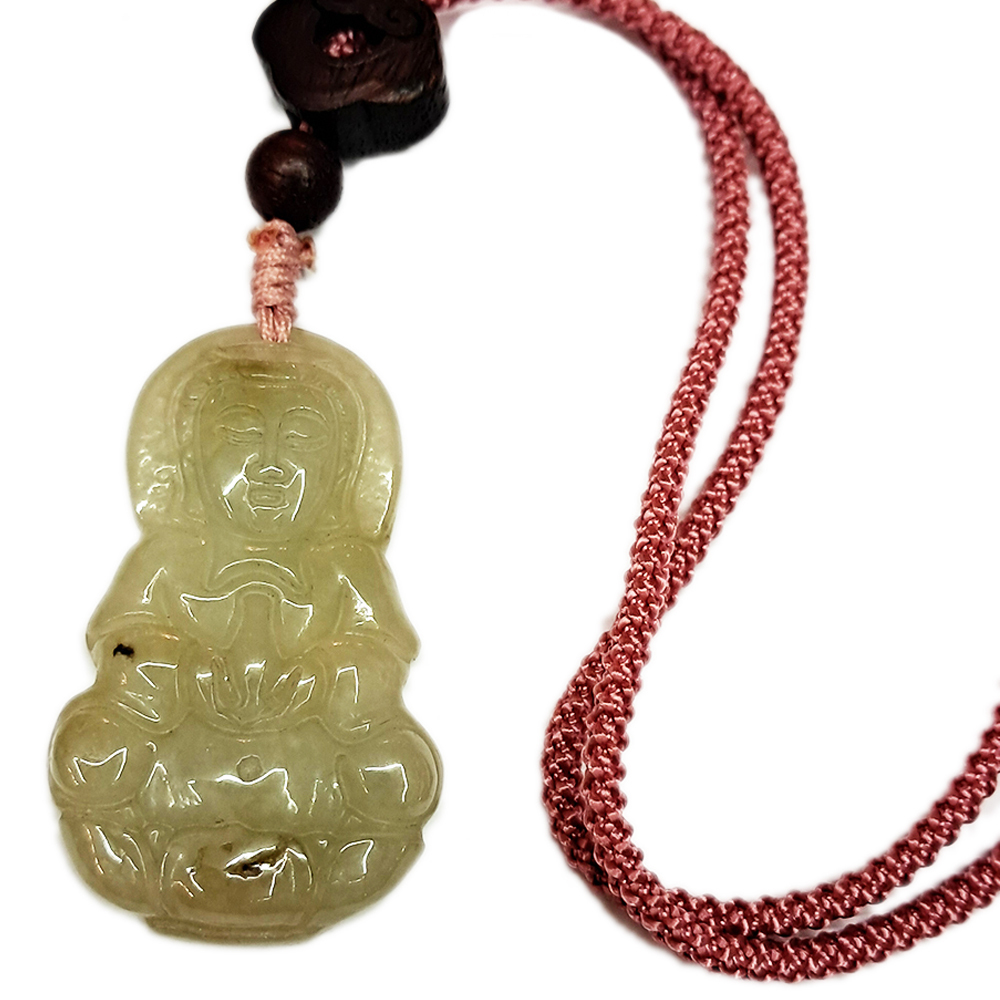 玉觀音{油青}如意紫檀中國結項鍊【十方】150256