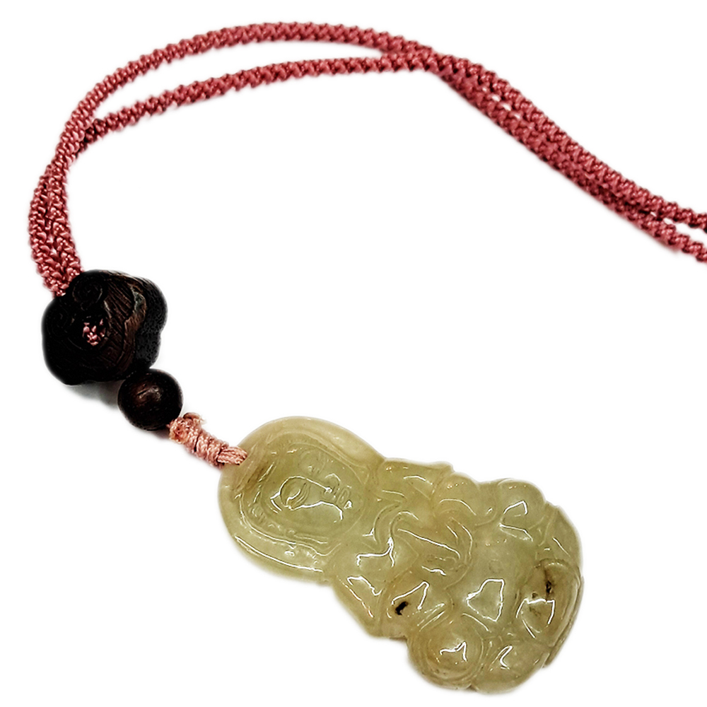 玉觀音{油青}如意紫檀中國結項鍊【十方】150256