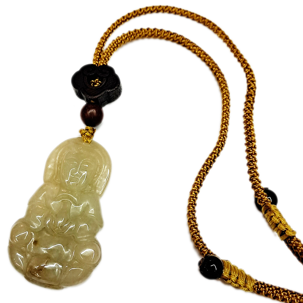 玉觀音{油青}如意紫檀中國結項鍊【十方】150262