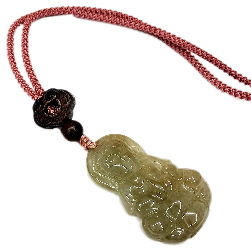 玉觀音{油青}如意紫檀中國結項鍊【十方】150261