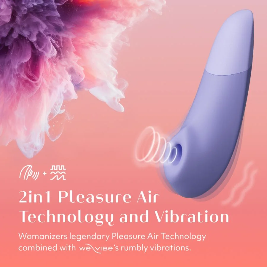 WOMANIZER - Enhance 2-in-1 Pleasure Air & Vibrations Clitoral Stimulator(Black/Vibrant Pink/Lilac)