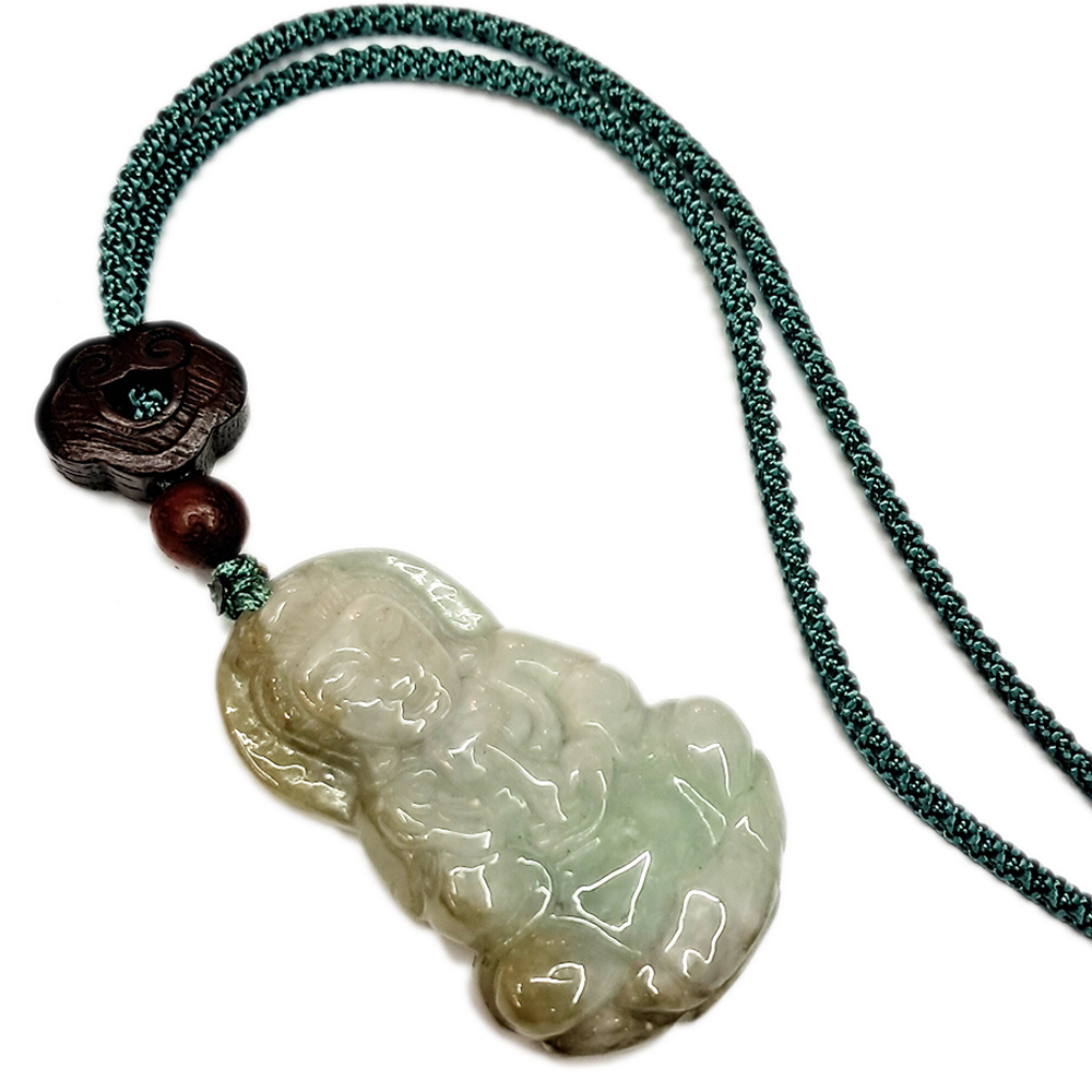 玉觀音{油青}如意紫檀中國結項鍊【十方】150258