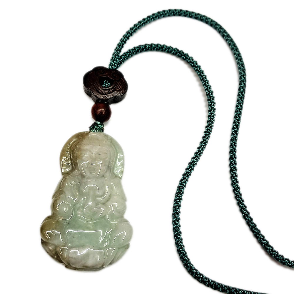 玉觀音{油青}如意紫檀中國結項鍊【十方】150258