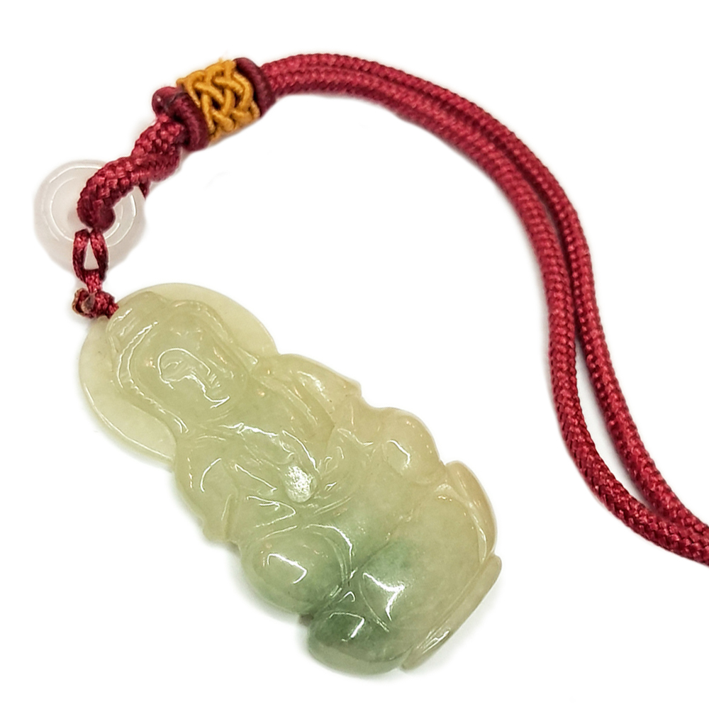 玉觀音{油青}如意紫檀中國結項鍊【十方】150257