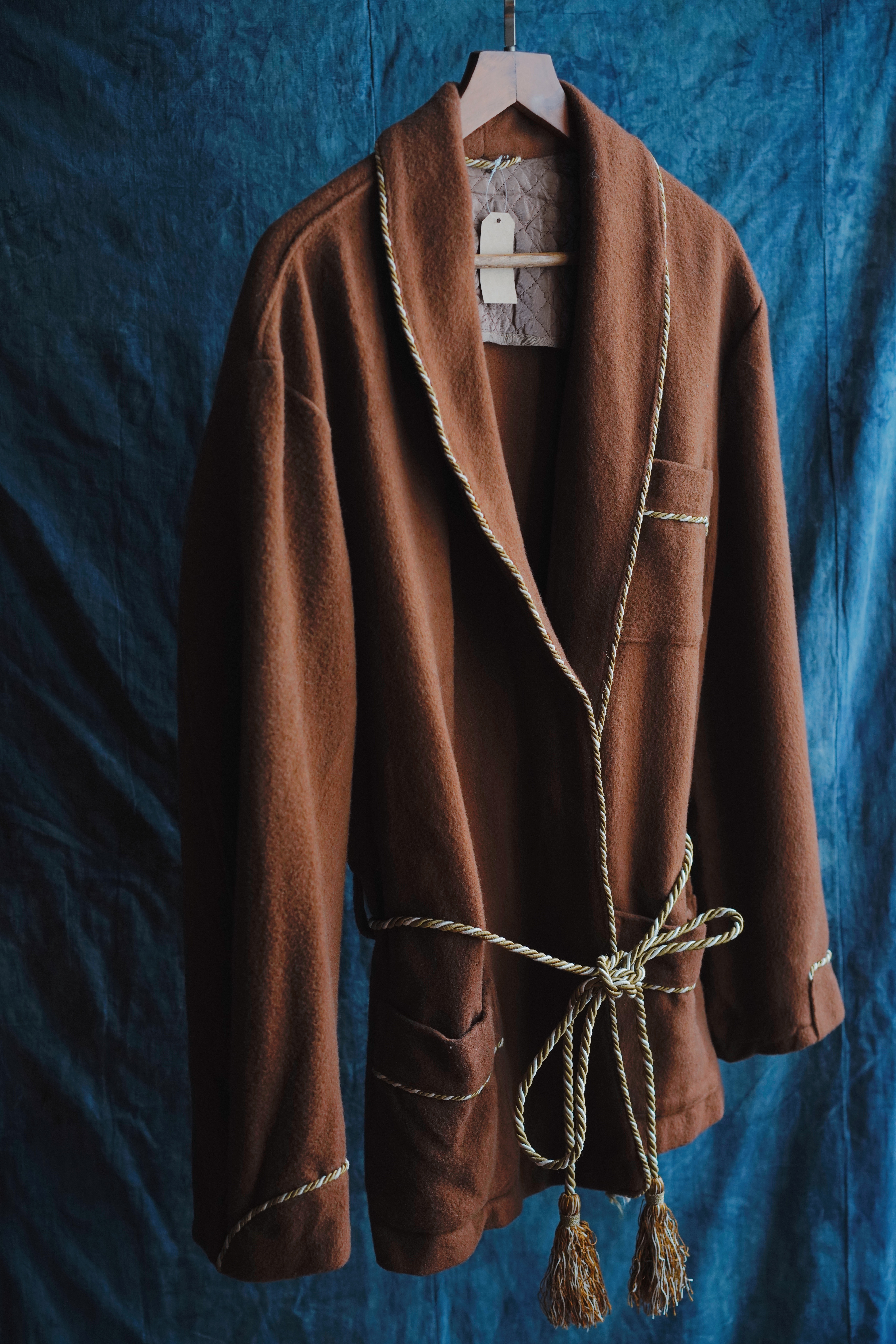 60s US wool Smoking Jacket / 美國60年代 羊毛 西裝領睡袍 吸菸裝外套