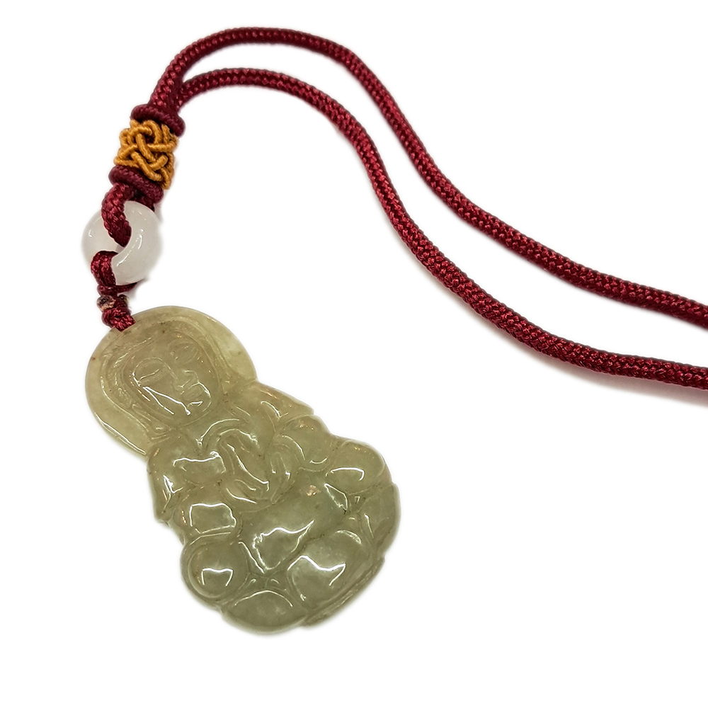 玉觀音{油青}  中國結項鍊【十方】150260