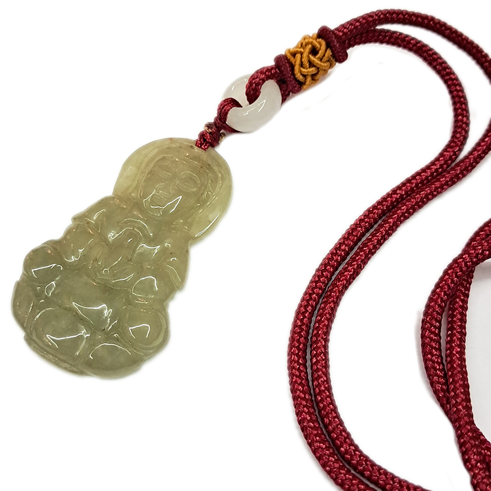 玉觀音{油青}  中國結項鍊【十方】150260