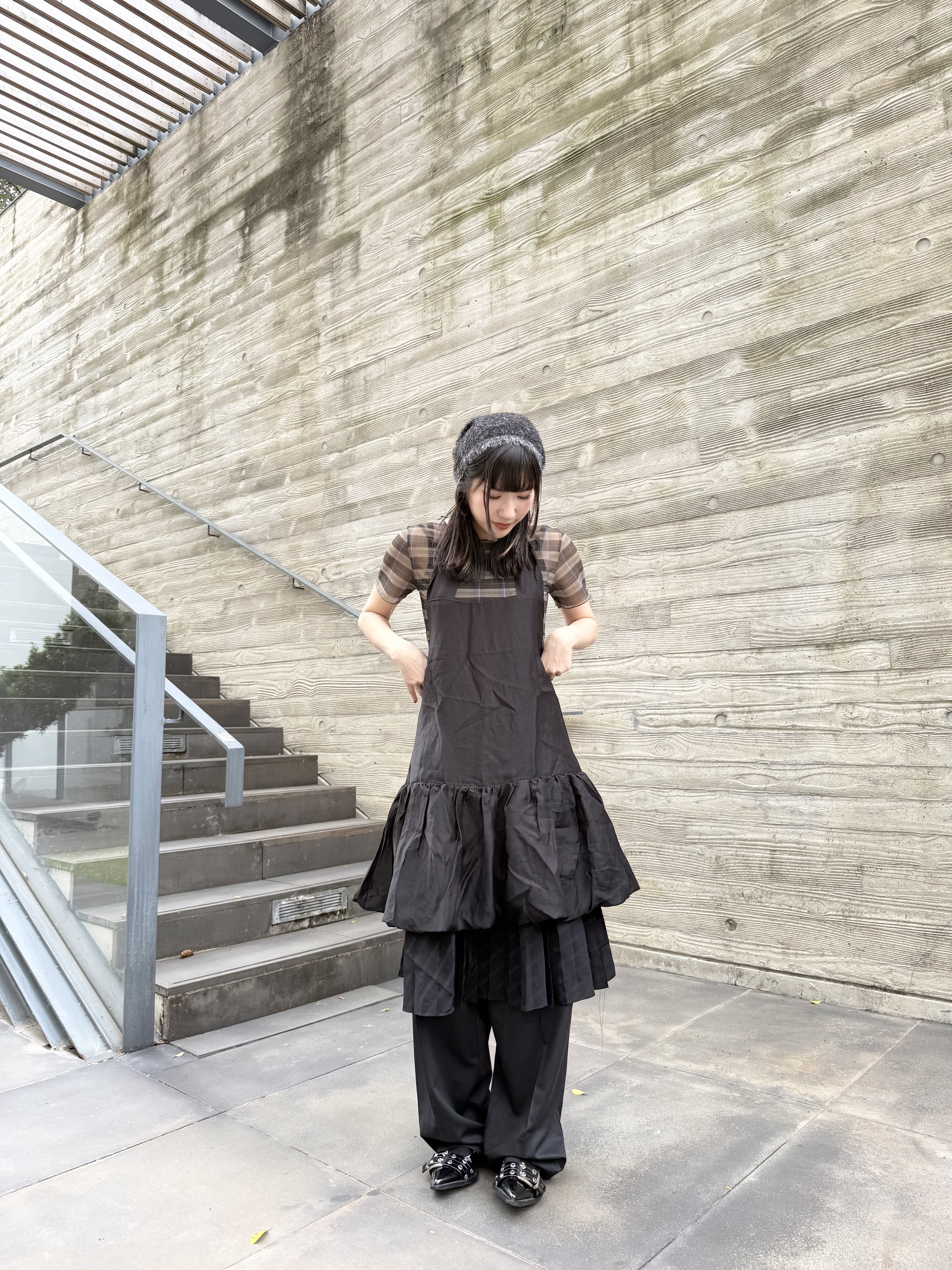 [兩色入] 掛頸氣質滑滑泡泡中layer (Black)