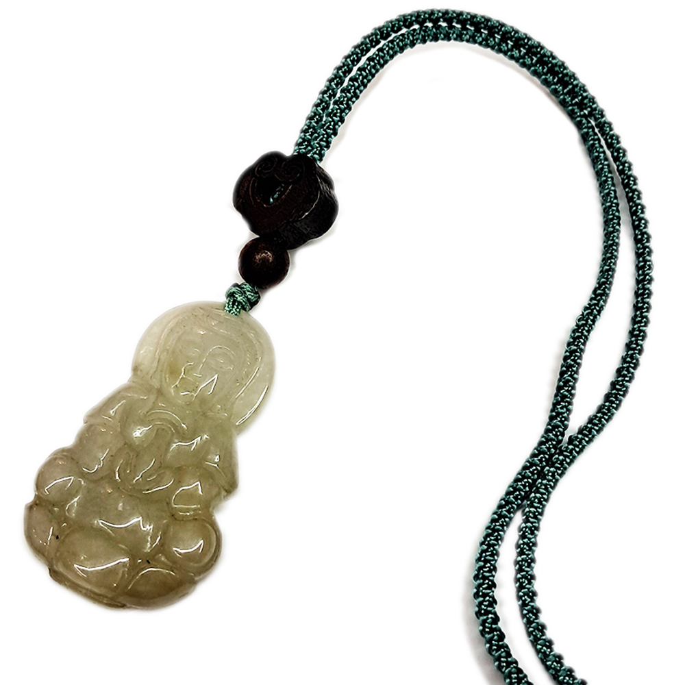 玉觀音{油青}如意紫檀中國結項鍊【十方】150263